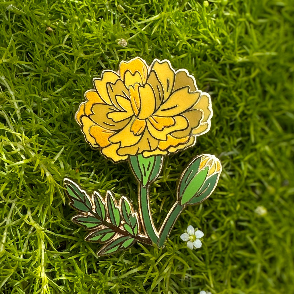 10. Marigold ✿ bud+blossom | Birth Flower Enamel Pin