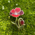 08. Poppy ✿ bud+blossom | Birth Flower Enamel Pin