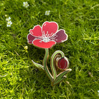 08. Poppy ✿ bud+blossom | Birth Flower Enamel Pin