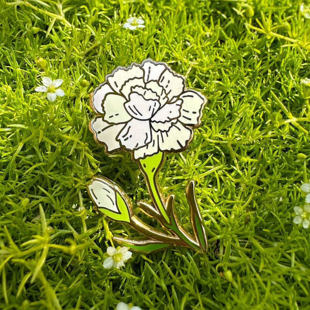 01. Carnation ✿ bud+blossom | Birth Flower Enamel Pin