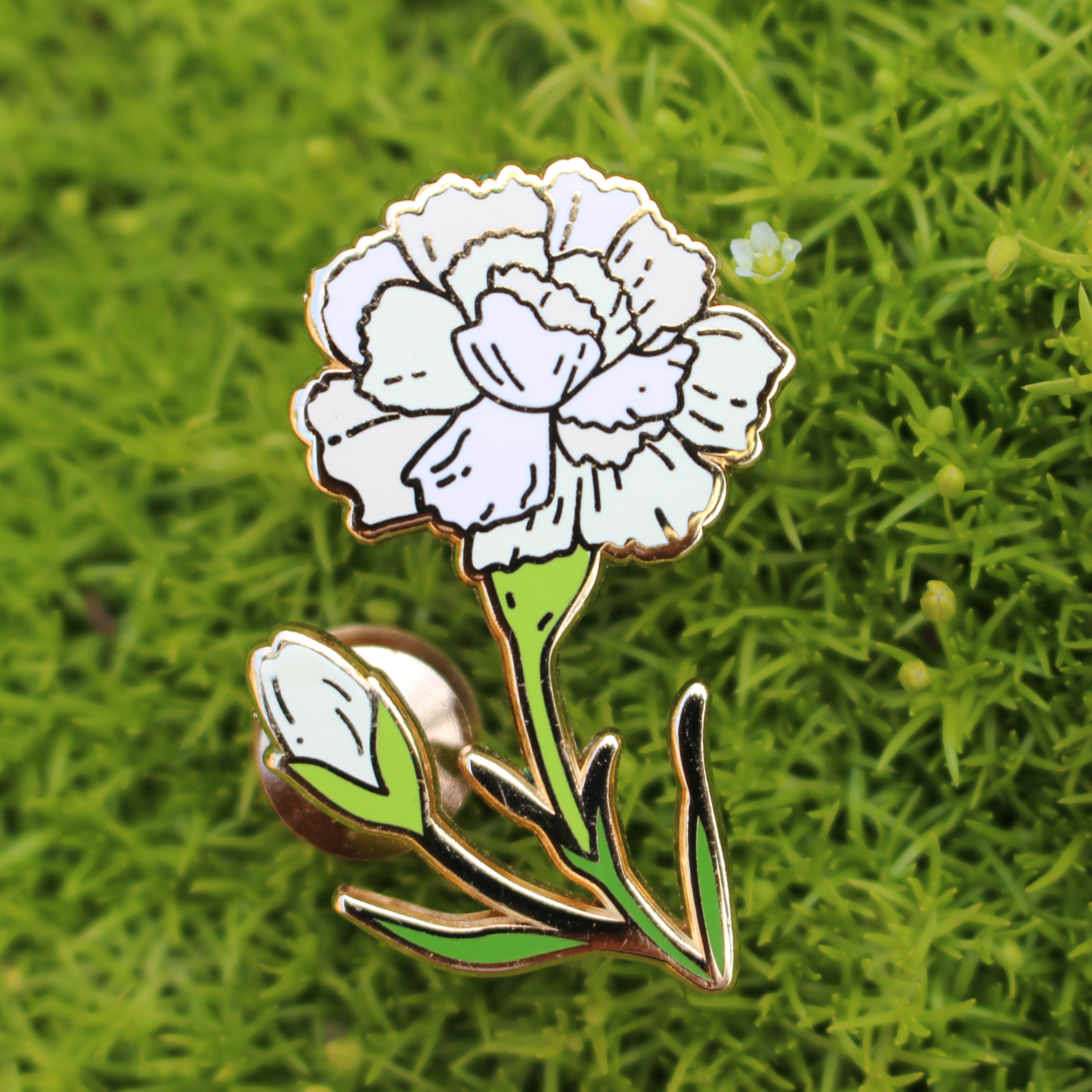 01. Carnation ✿ bud+blossom | Birth Flower Enamel Pin