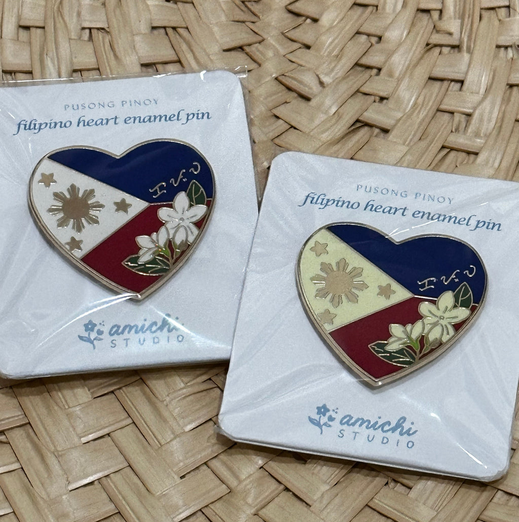 Pusong Pinoy / Filipino Heart Enamel Pin ✿ bud+blossom