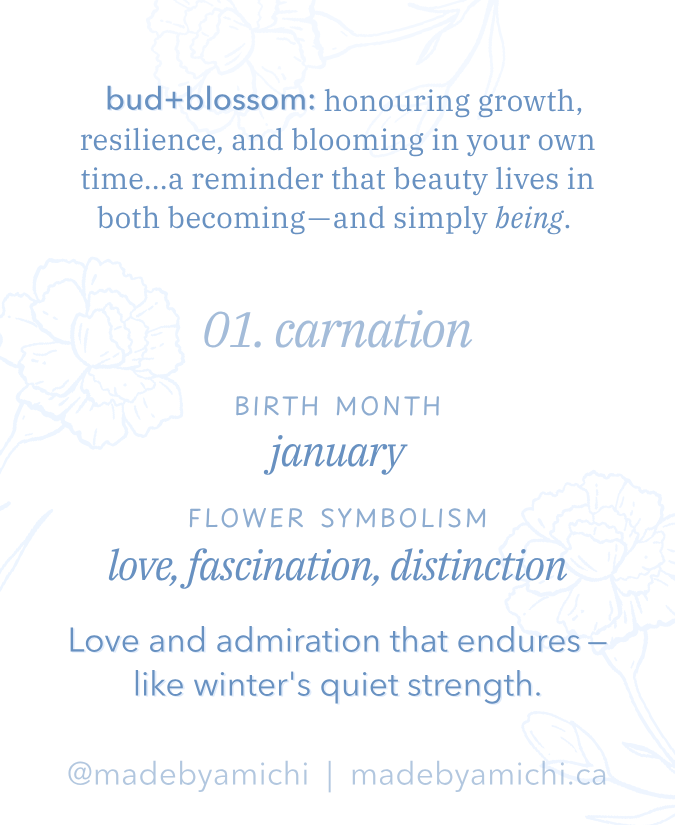 01. Carnation ✿ bud+blossom | Birth Flower Enamel Pin