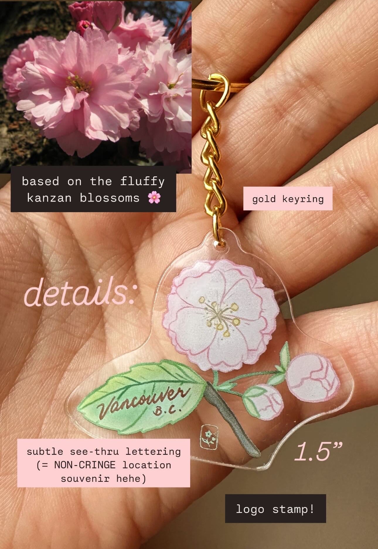 Vancouver Cherry Blossom Acrylic Keychain