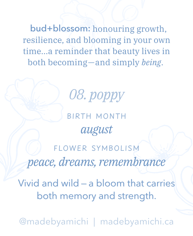 08. Poppy ✿ bud+blossom | Birth Flower Enamel Pin