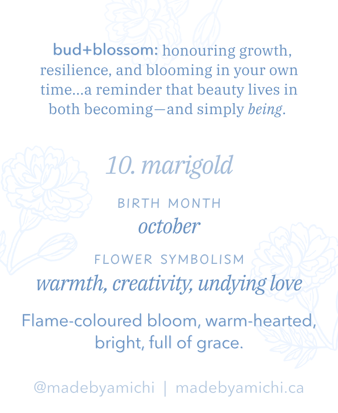 10. Marigold ✿ bud+blossom | Birth Flower Enamel Pin