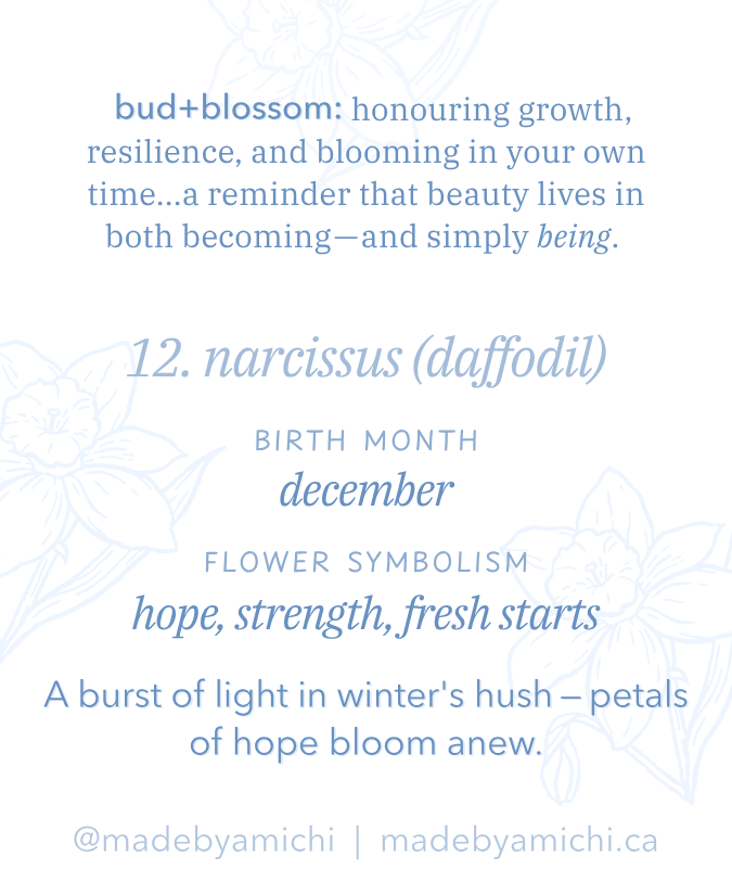 12. Narcissus ✿ bud+blossom | Birth Flower Enamel Pin