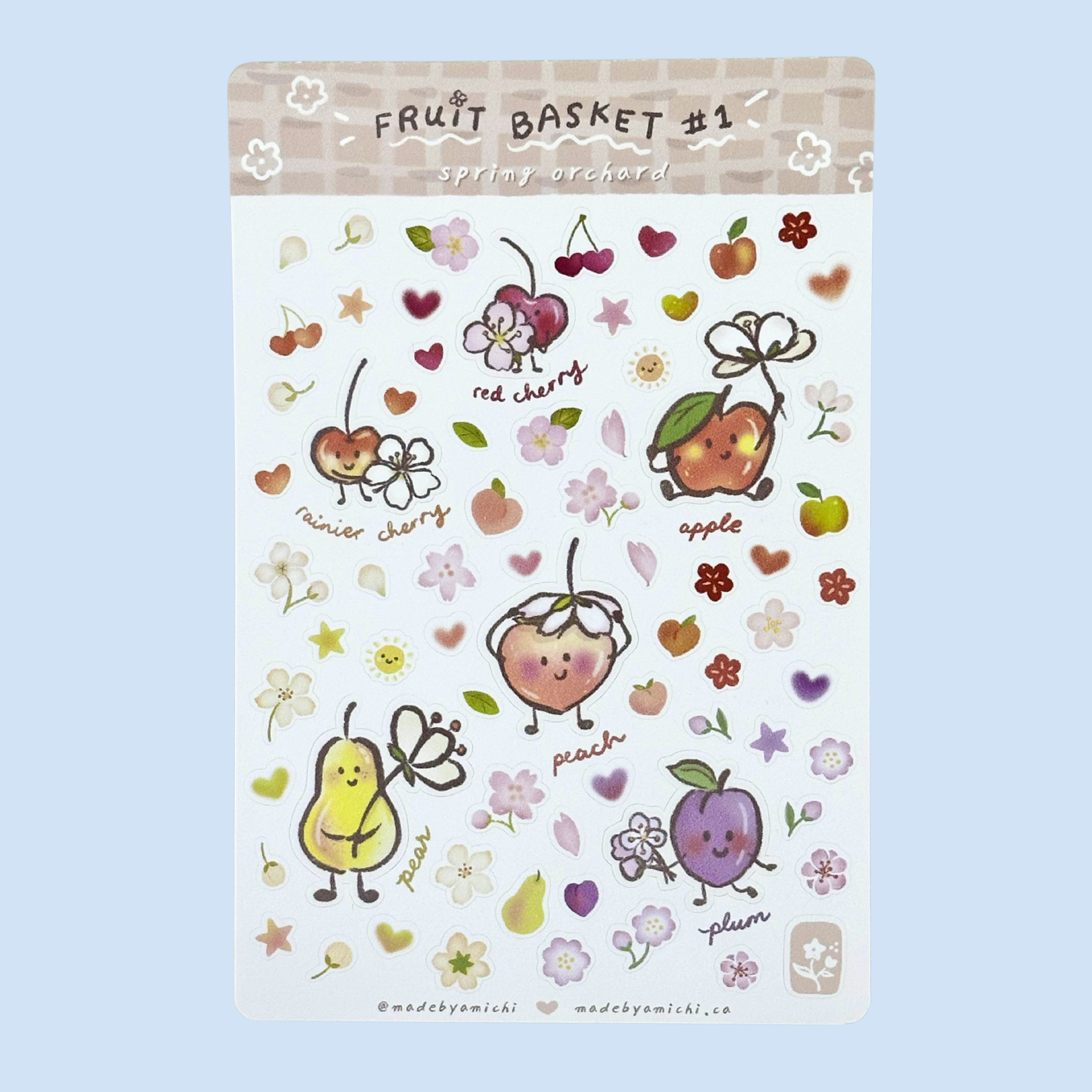 Spring Orchard 🍎 Fruit Basket Sticker Sheet #1