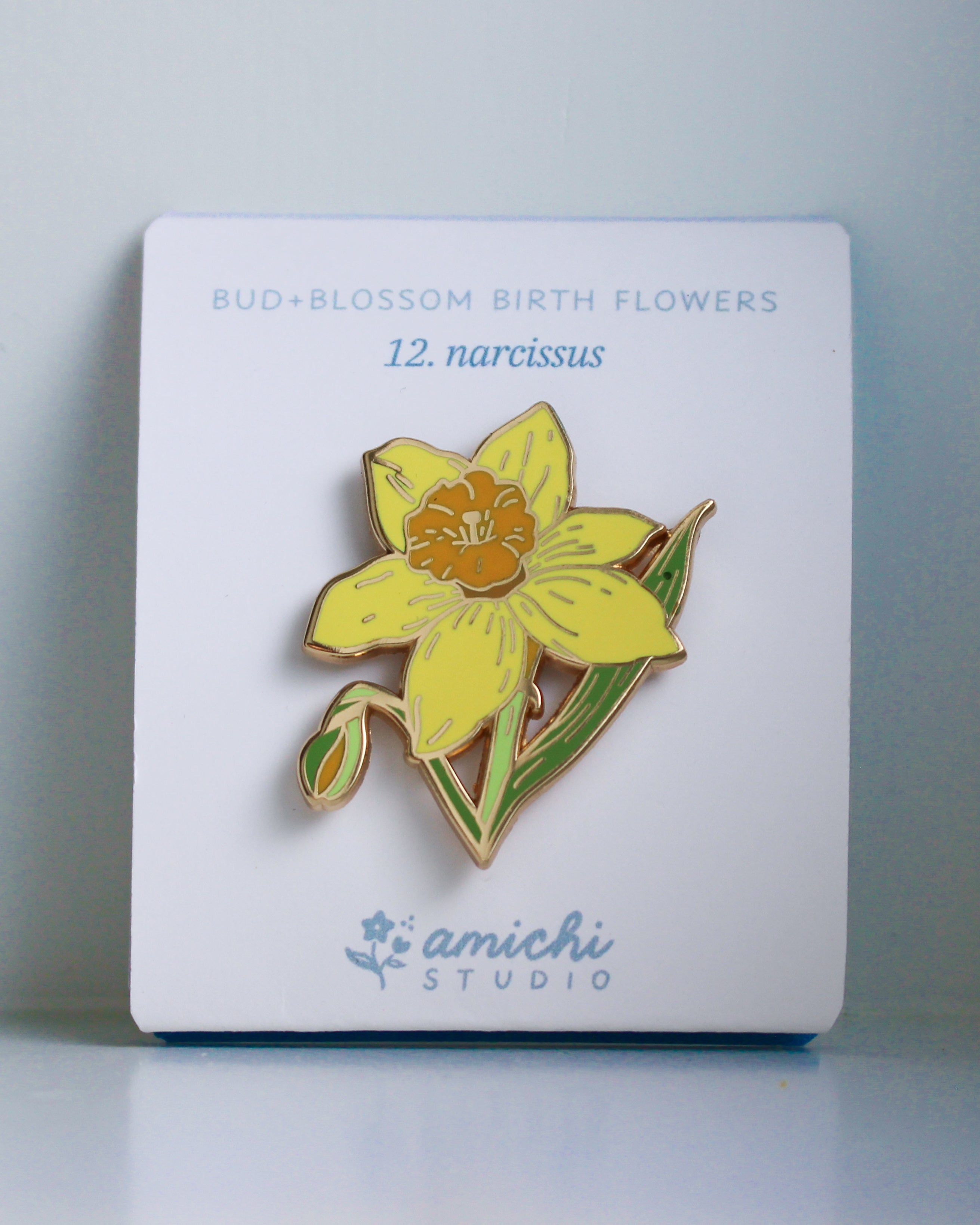 12. Narcissus ✿ bud+blossom | Birth Flower Enamel Pin