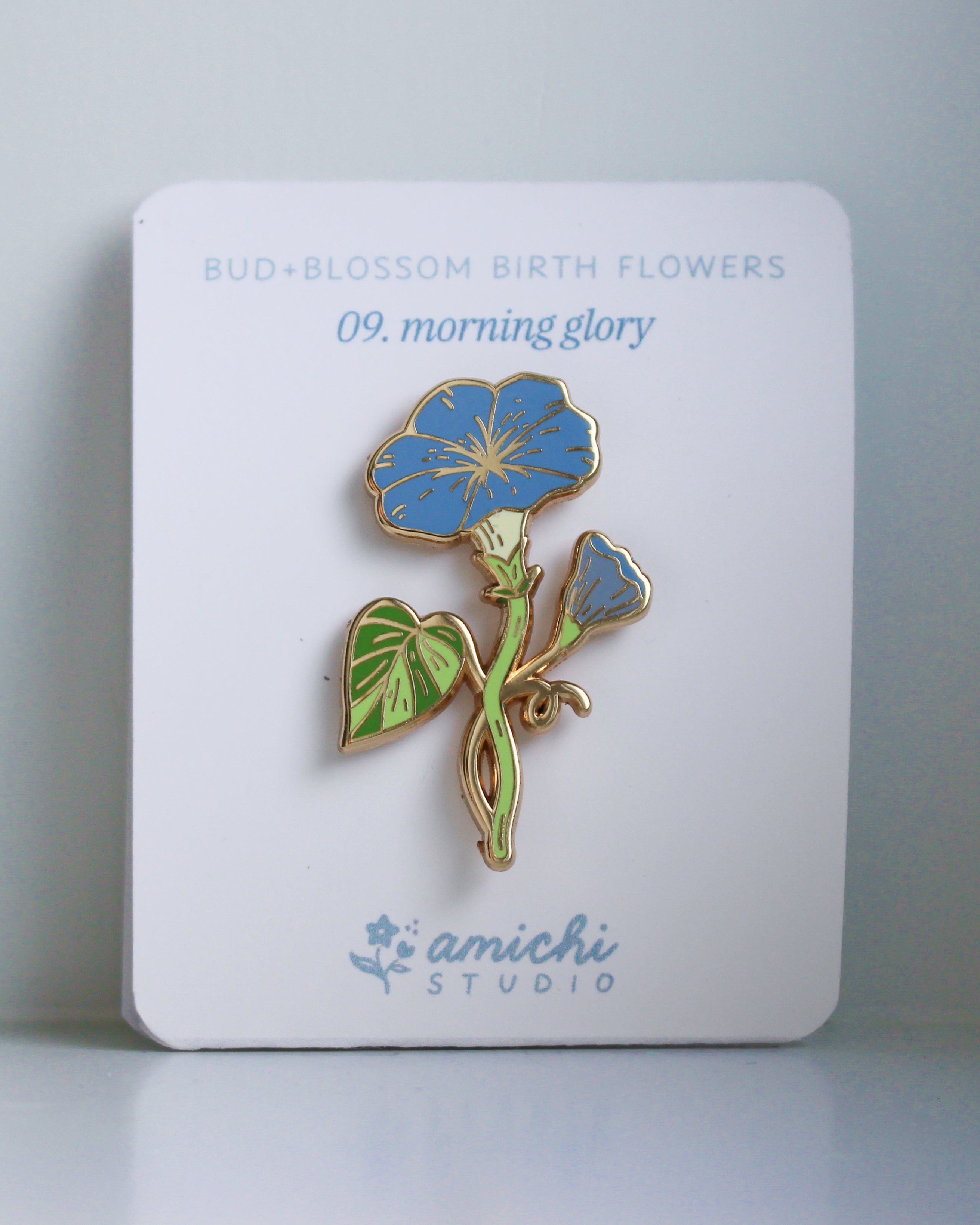 09. Morning Glory ✿ bud+blossom | Birth Flower Enamel Pin