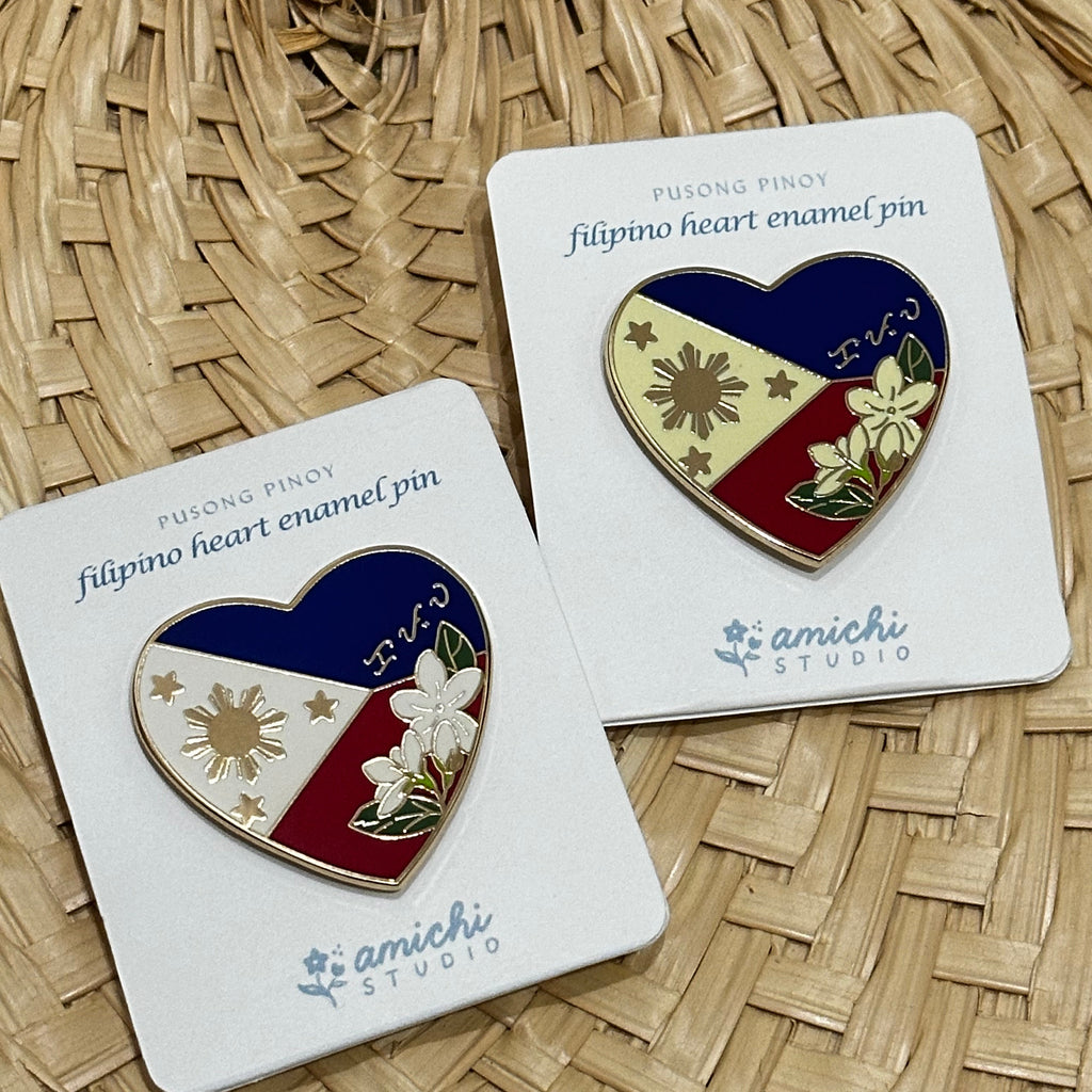 Pusong Pinoy / Filipino Heart Enamel Pin ✿ bud+blossom