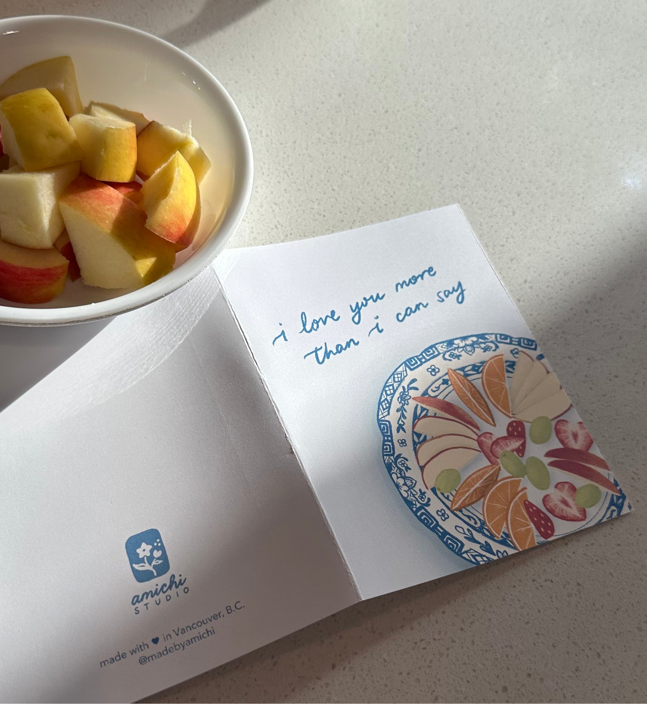 “love you more” Fruit Plate Card