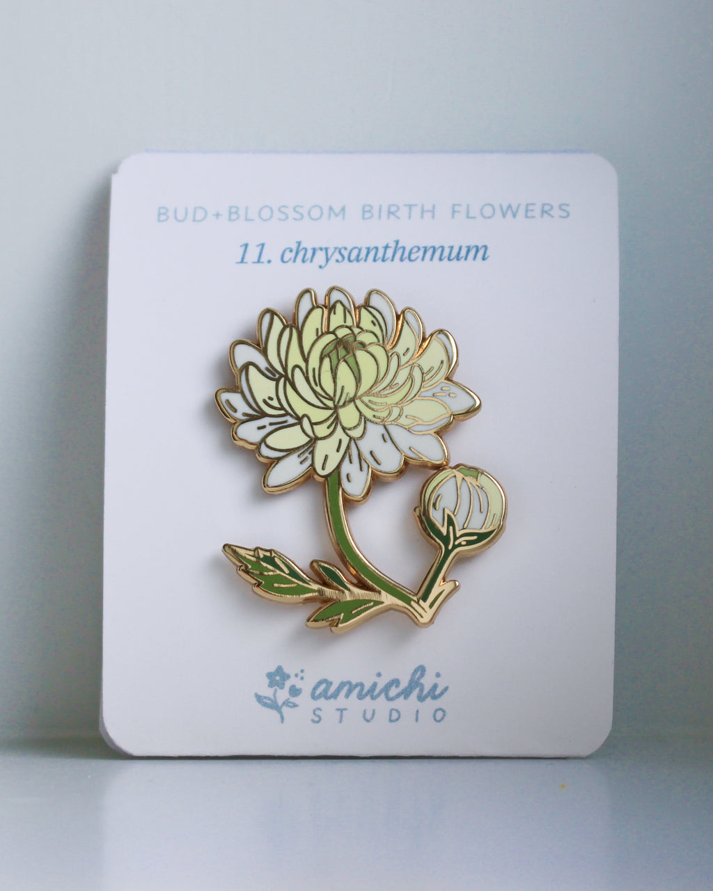 11. Chrysanthemum ✿ bud+blossom | Birth Flower Enamel Pin