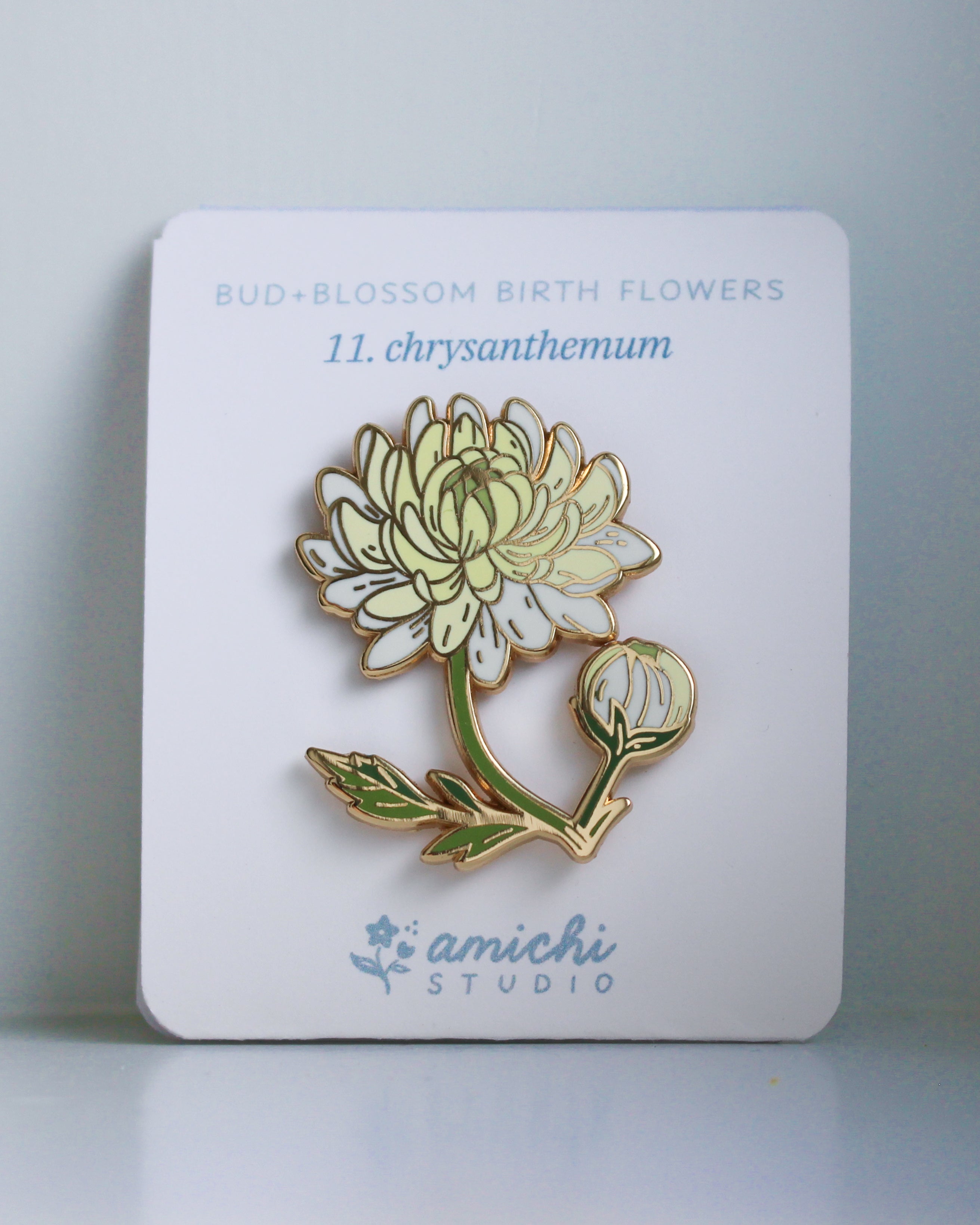 11. Chrysanthemum ✿ bud+blossom | Birth Flower Enamel Pin