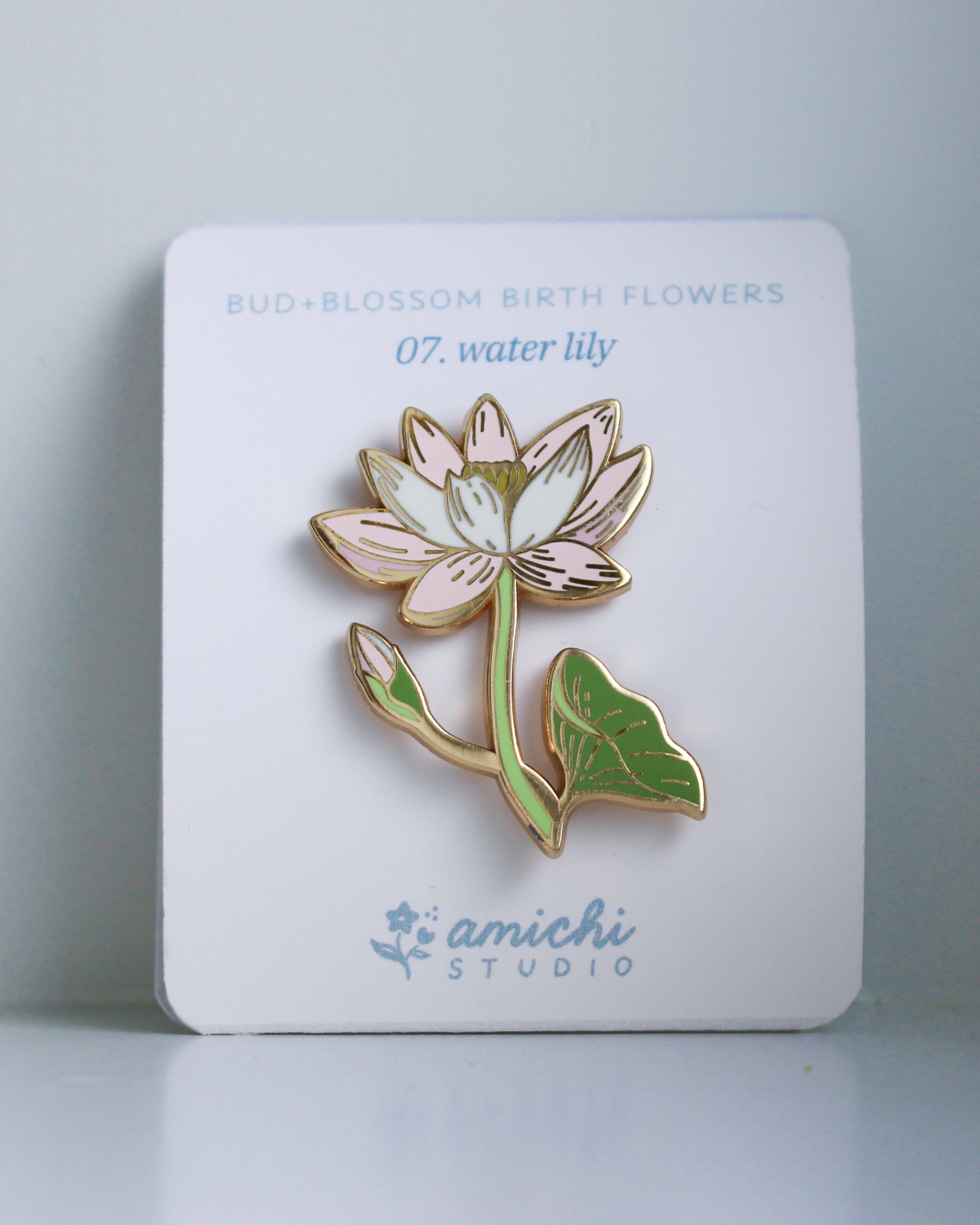 07. Water Lily ✿ bud+blossom | Birth Flower Enamel Pin