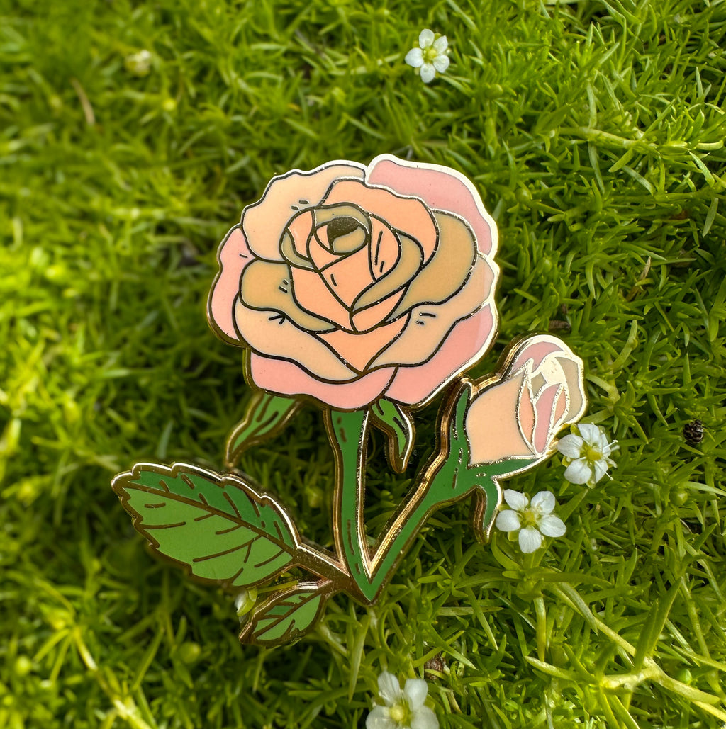 06. Rose ✿ bud+blossom | Birth Flower Enamel Pin