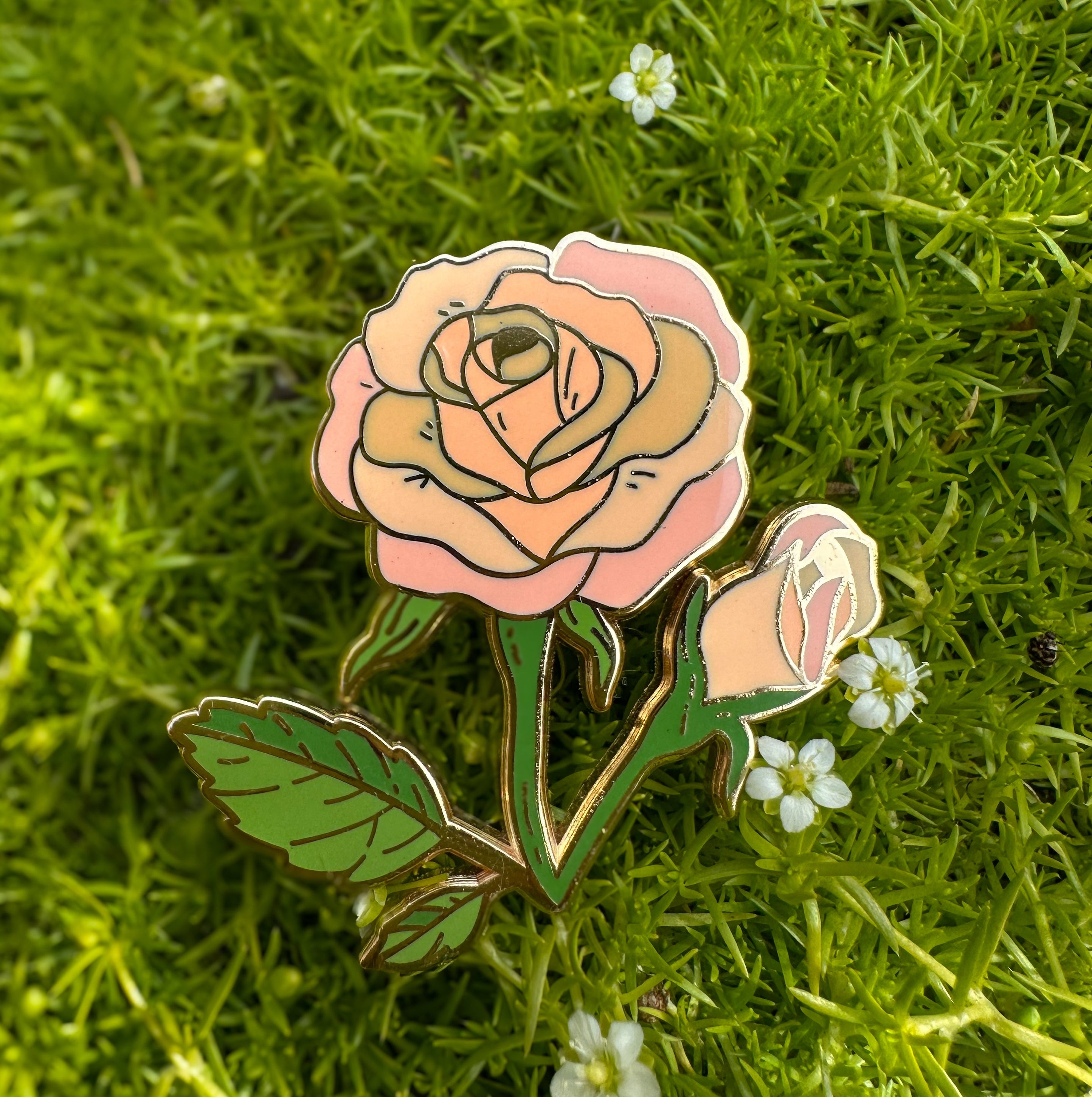 06. Rose ✿ bud+blossom | Birth Flower Enamel Pin