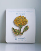10. Marigold ✿ bud+blossom | Birth Flower Enamel Pin