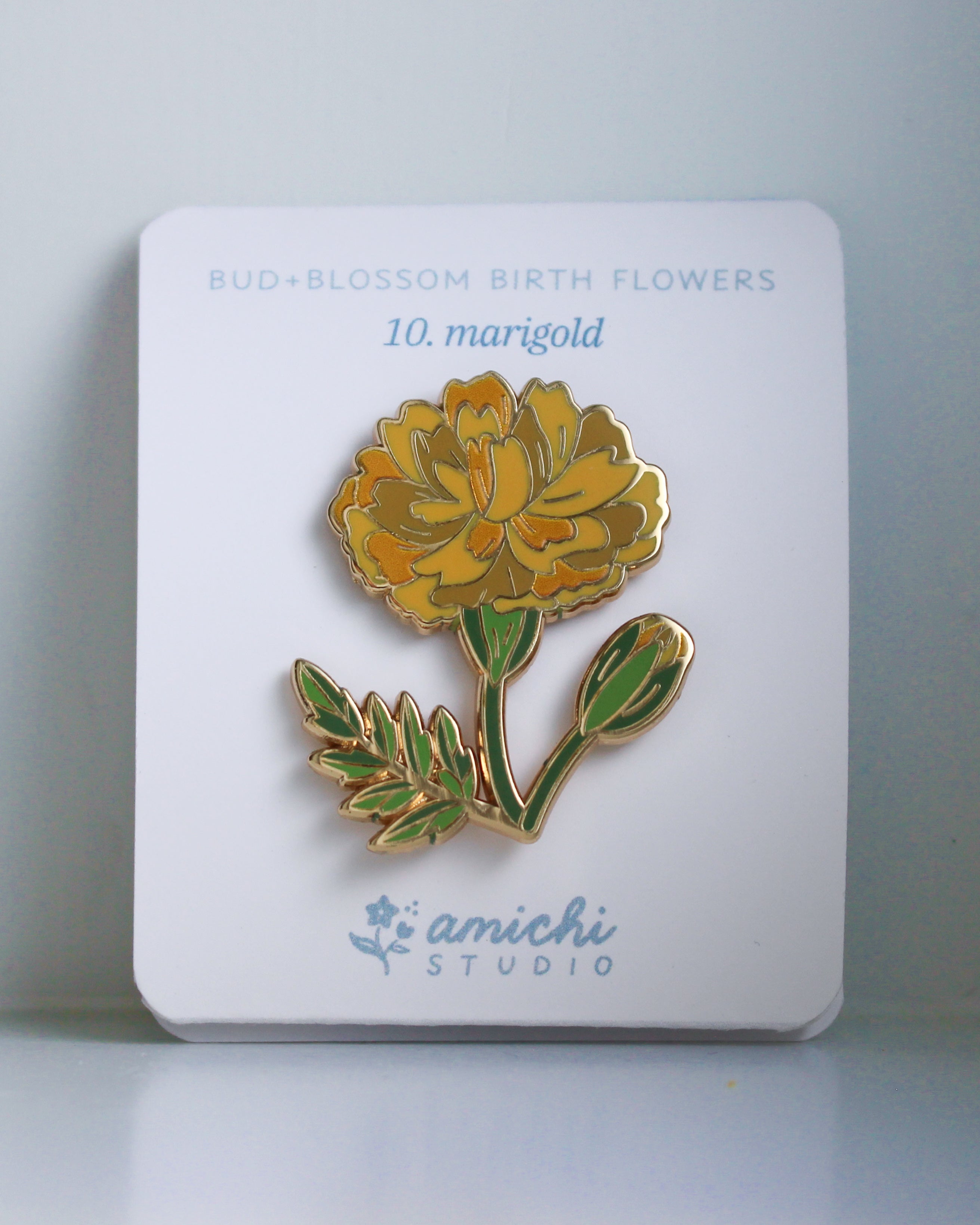 10. Marigold ✿ bud+blossom | Birth Flower Enamel Pin