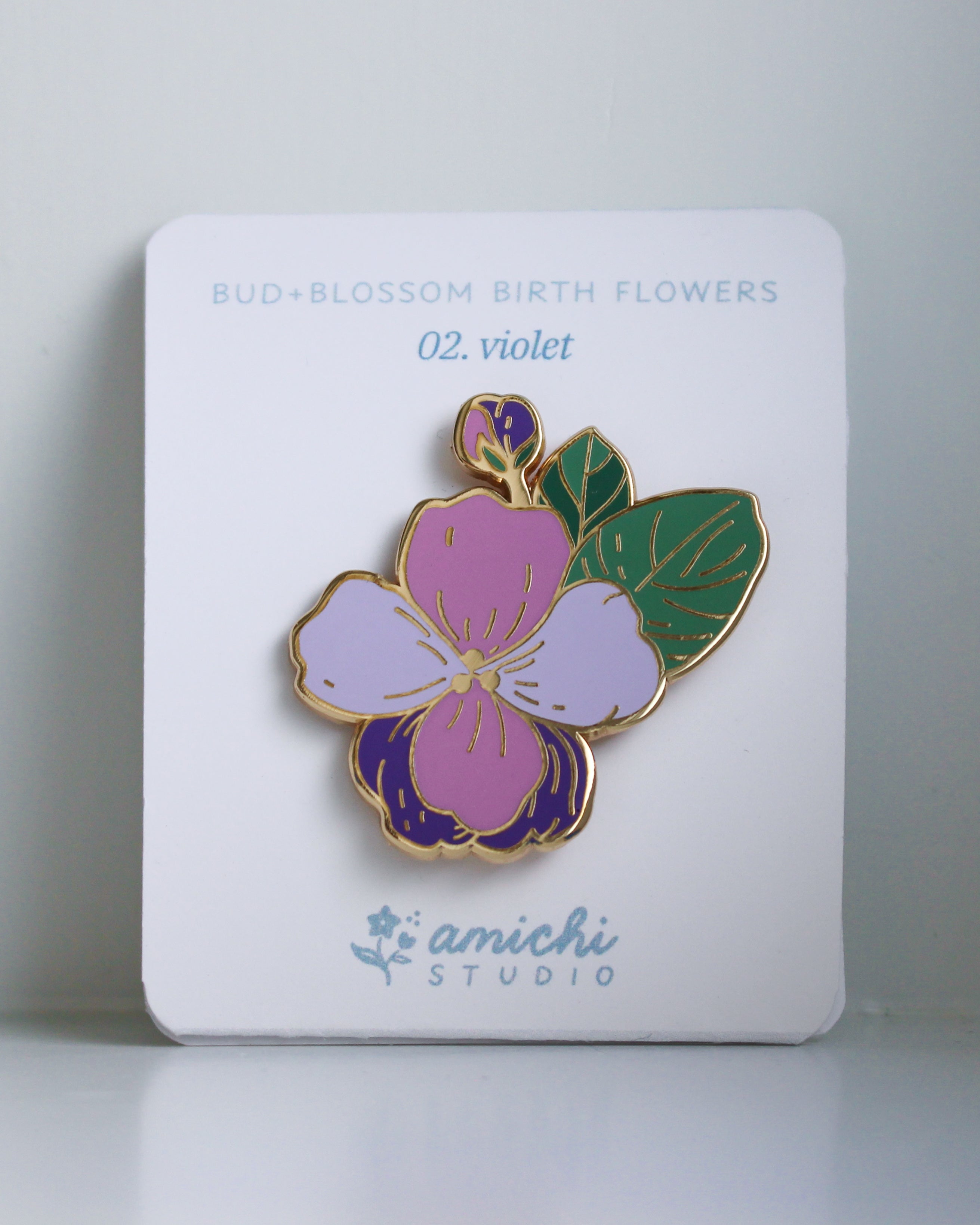 02. Violet ✿ bud+blossom | Birth Flower Enamel Pin