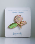 03. Cherry Blossom ✿ bud+blossom | Birth Flower Enamel Pin