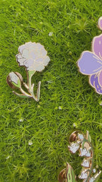 01. Carnation ✿ bud+blossom | Birth Flower Enamel Pin